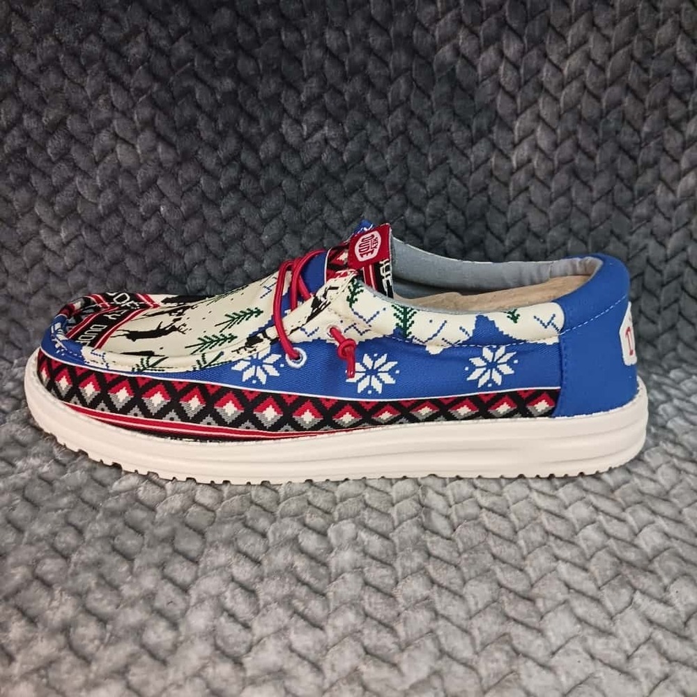 Hey‎ Dude Wally Holiday Cheers Christmas Winter Shoes Mens Size 9 New With Tags - Picture 7 of 10